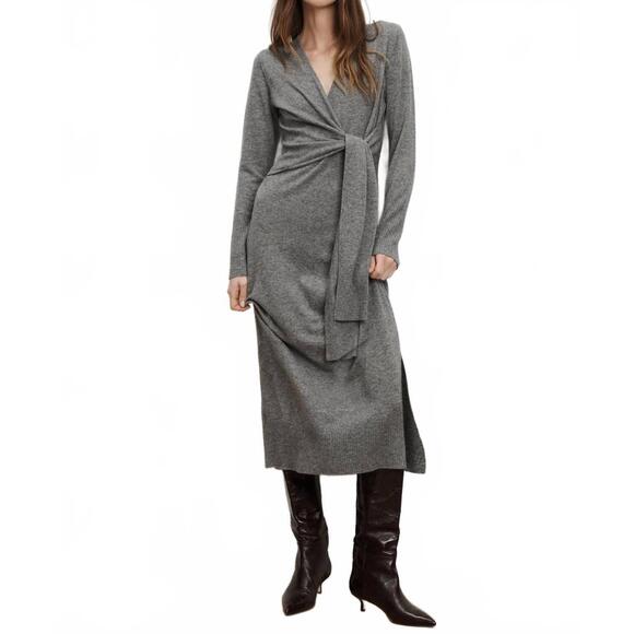 NEW VERONICA BEARD salomez knit dress in heather grey - Picture 1 of 5